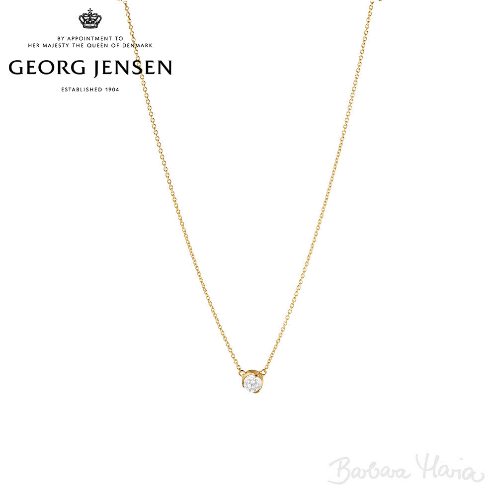 Georg Jensen Signature Diamonds solitaire halskæde i 18 kt guld - 20001259