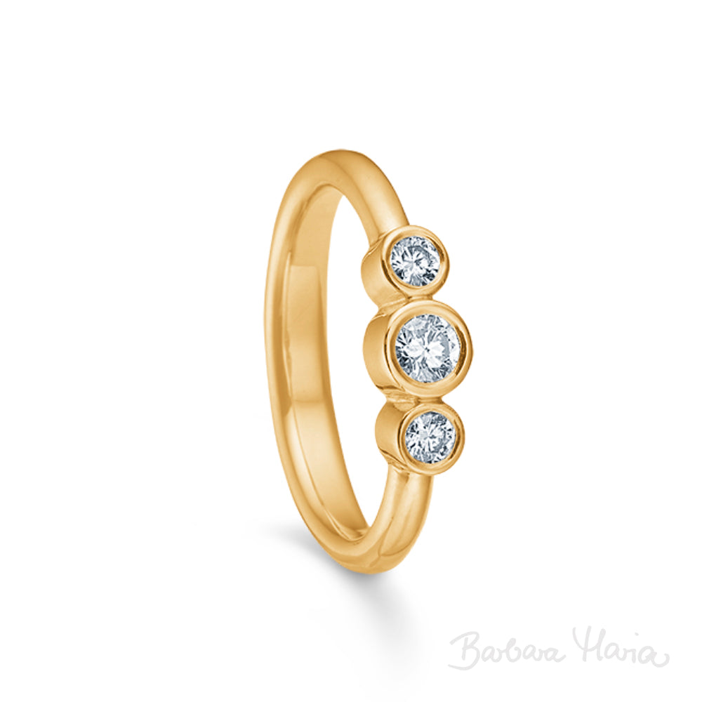 Passion ringen i 14kt guld m. 0,29ct TW/VVS brillanter. Ringen, som også kan anvendes som forlovelses- og vielsesring er designet af Maria Nielsen, Guldsmed Barbara Maria