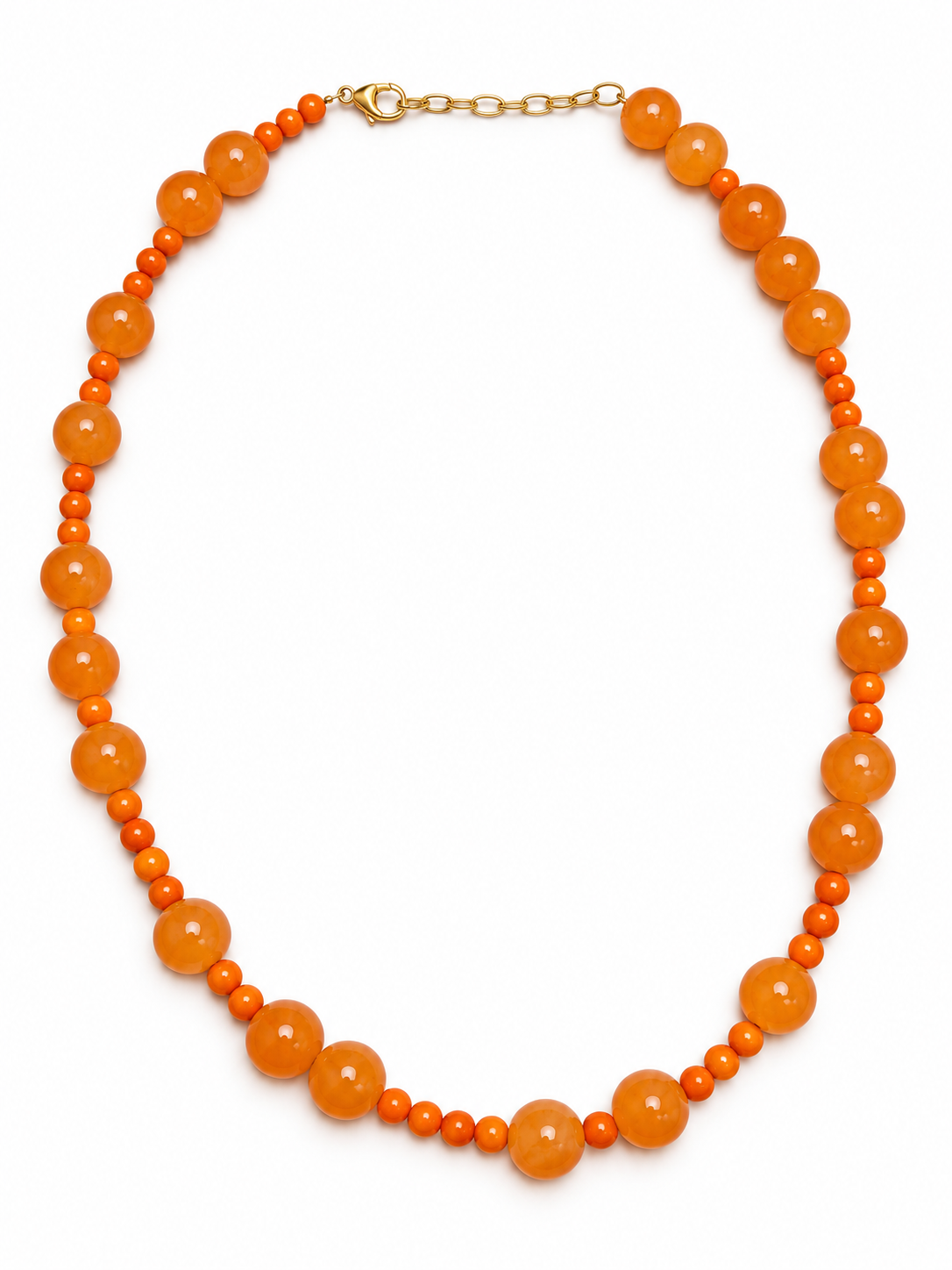 Sten halskæde med orange agat - 39001OAG