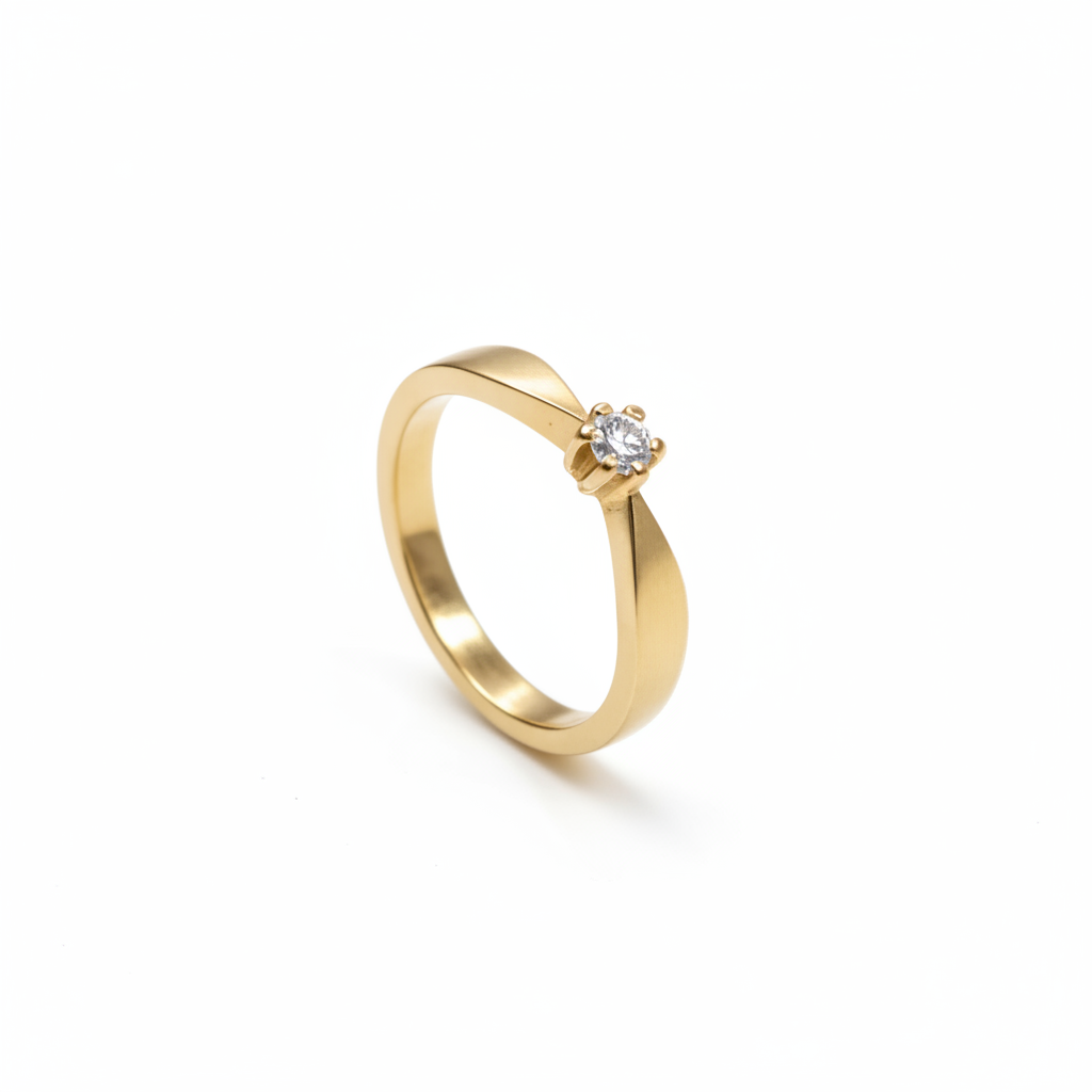 Solitairering med 0,15ct brillant - 15016D15