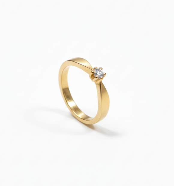 Solitairering med 0,10ct brillant - 15016D10