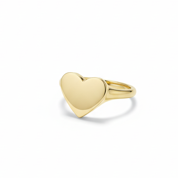 Hjerte Signet ring i 14 kt rødguld - 15031H