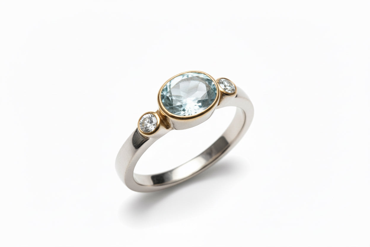 Akvamarin ring - 15046AQD15