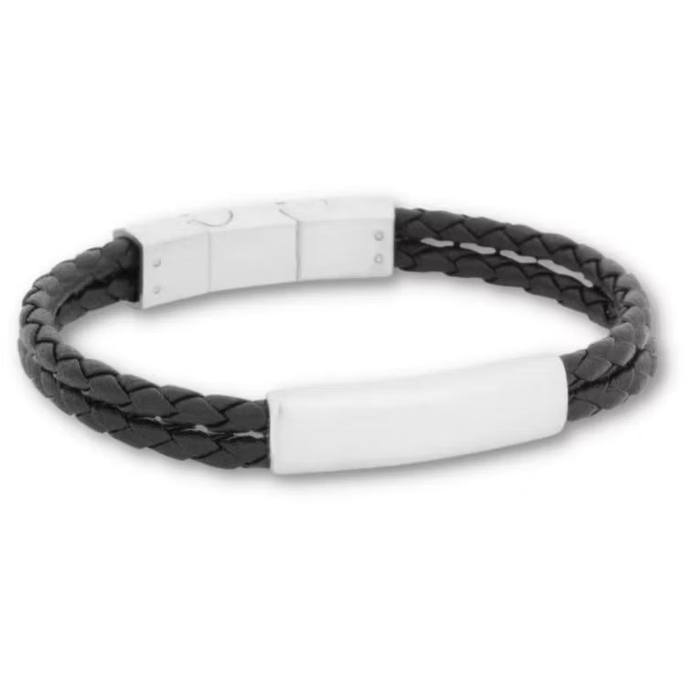Sort læderarmbånd - 8196