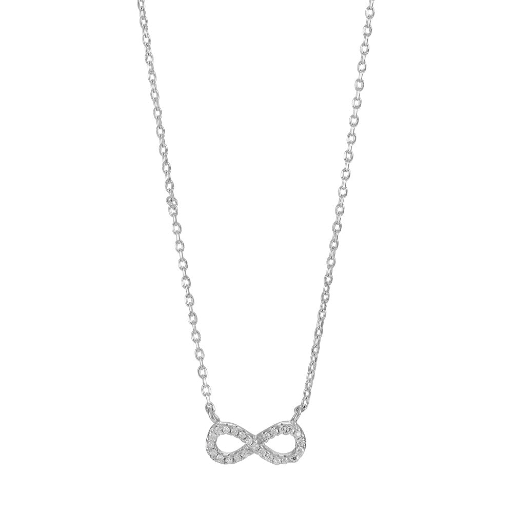 Rhd. sølv halskæde med AGNANOR vedhæng m. cz