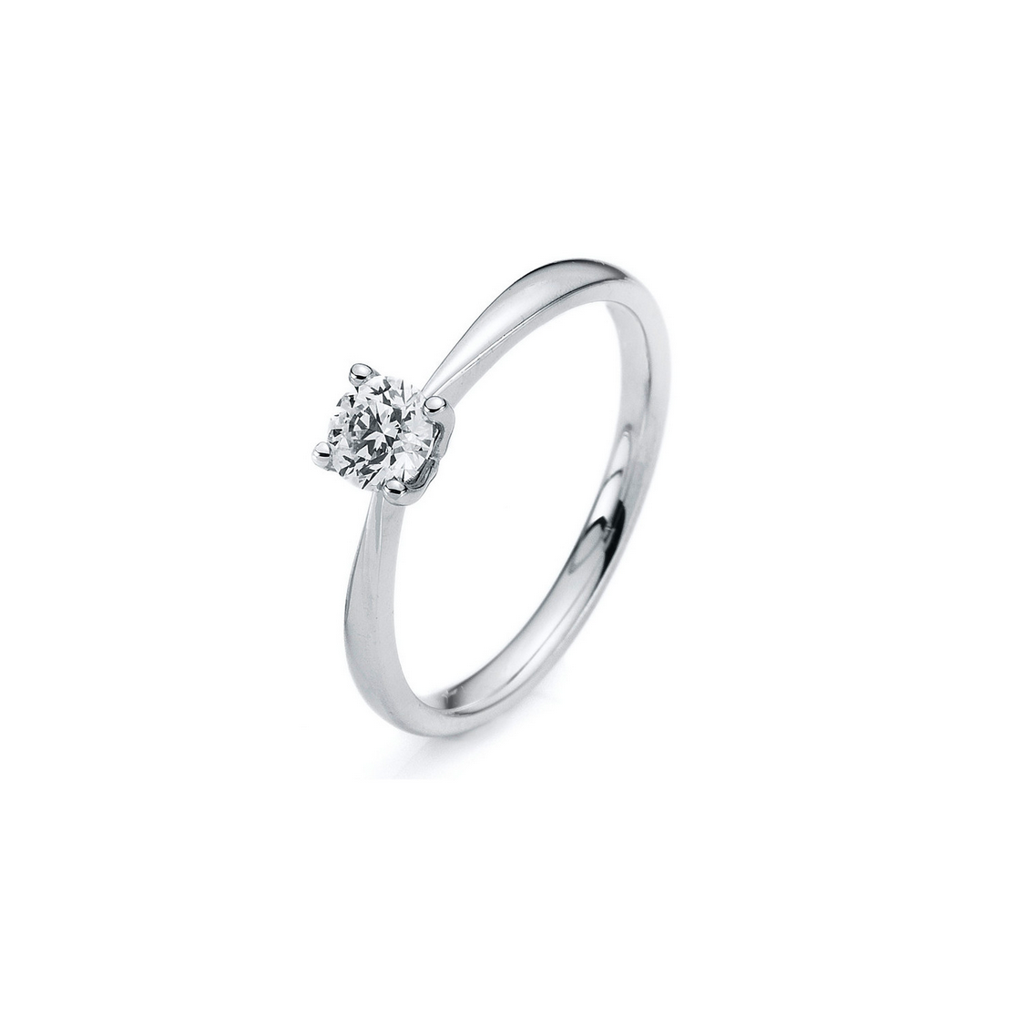 Solitaire ring i 14 kt hvidguld m. 0,37ct brillant - 16012D37