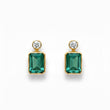 14kt guldørestik med smaragd og brillant - 25042SMD10