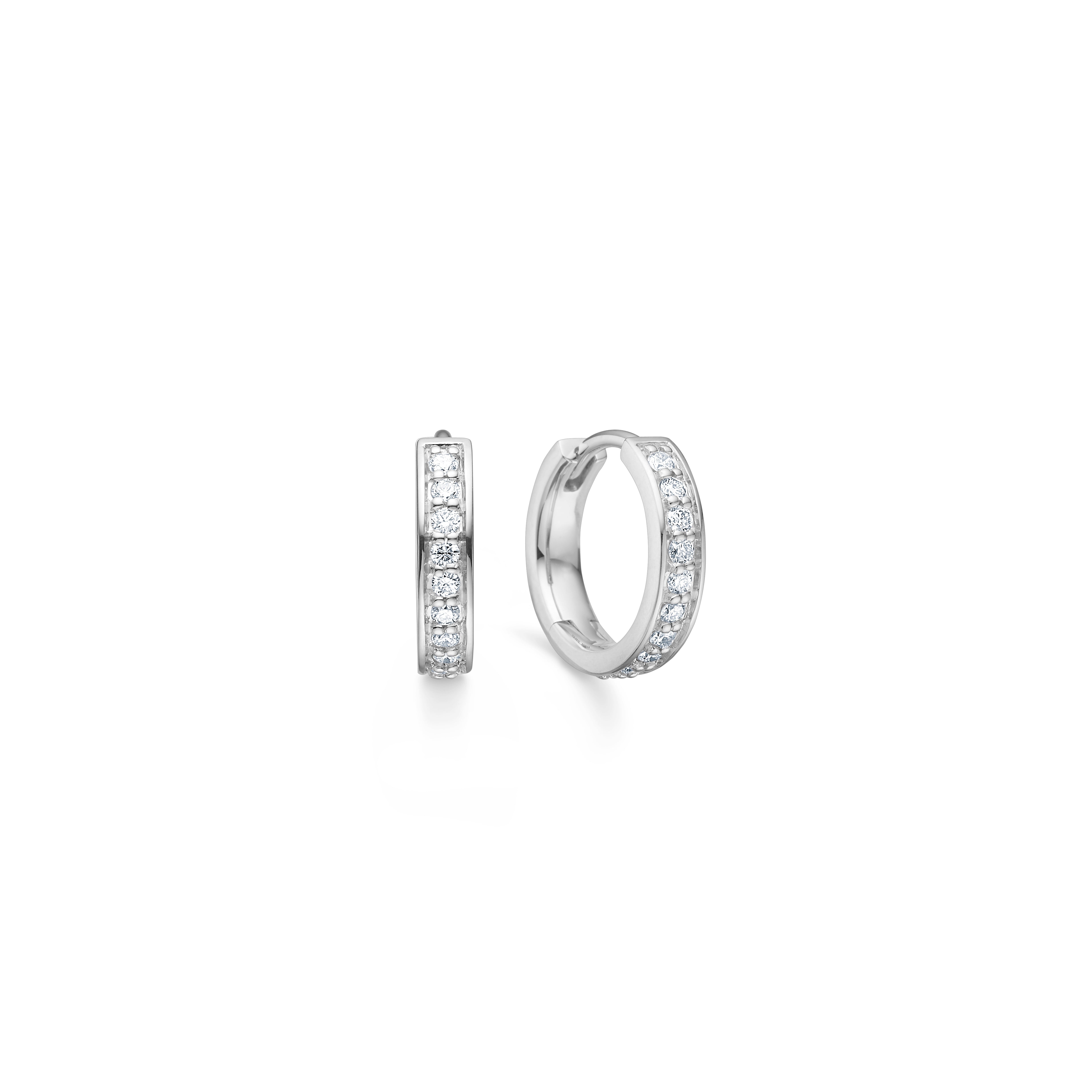 Glow creoler i 14kt hvidguld (mini)