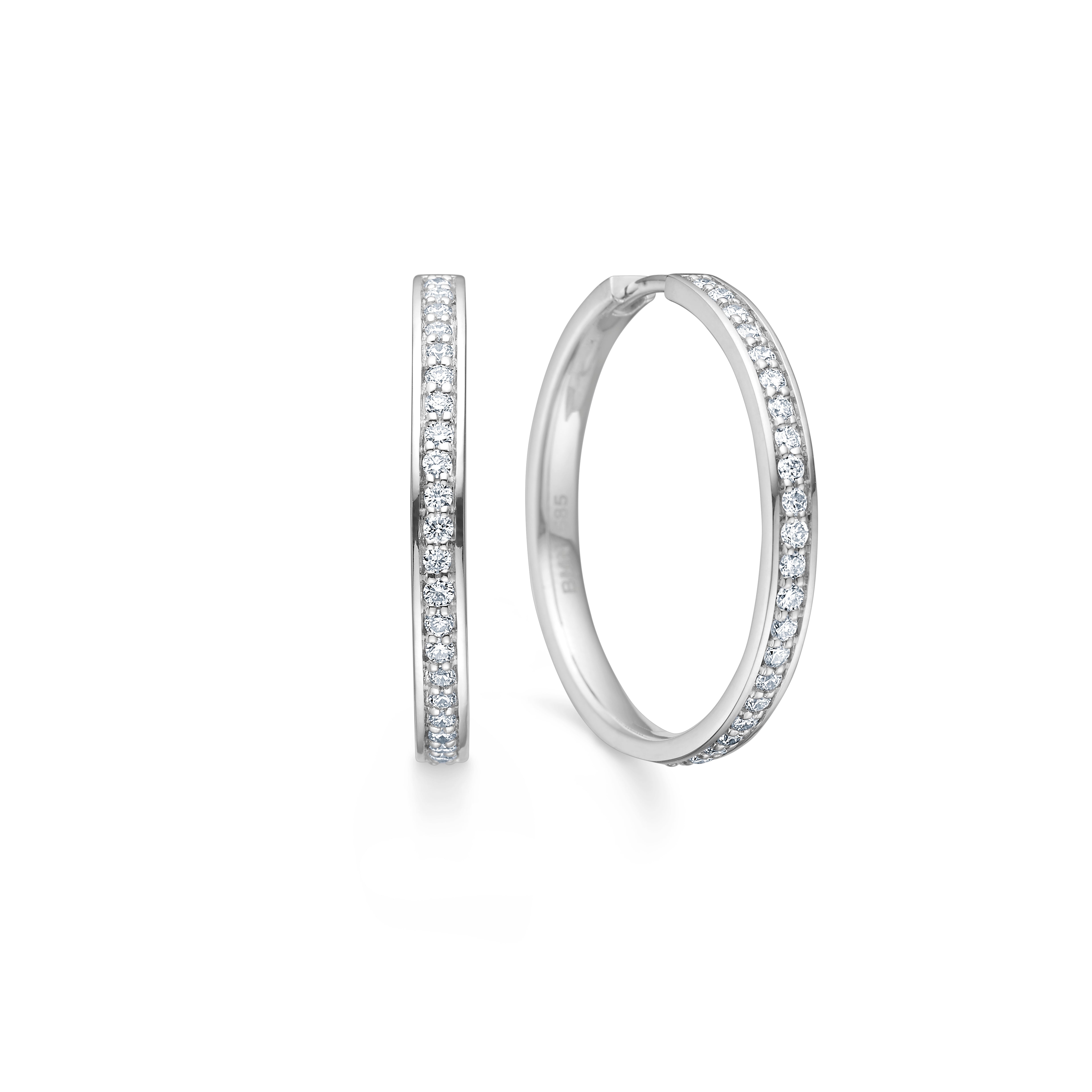 Glow creoler i 14kt hvidguld (stor)