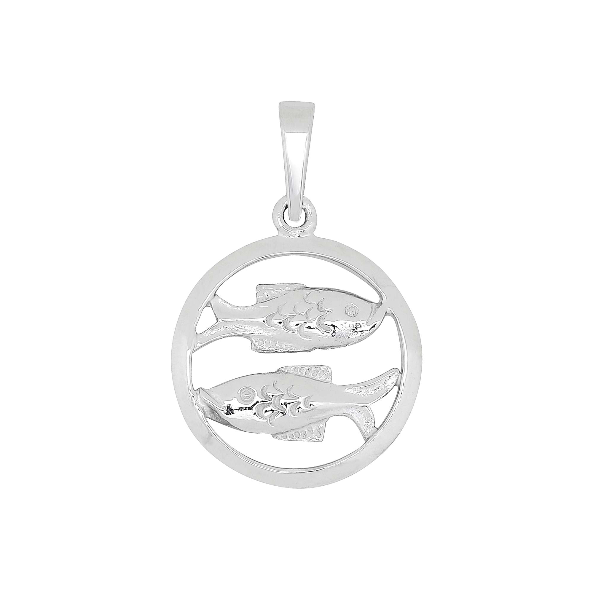 Rhod. sølvvedhæng FISKEN 15mm