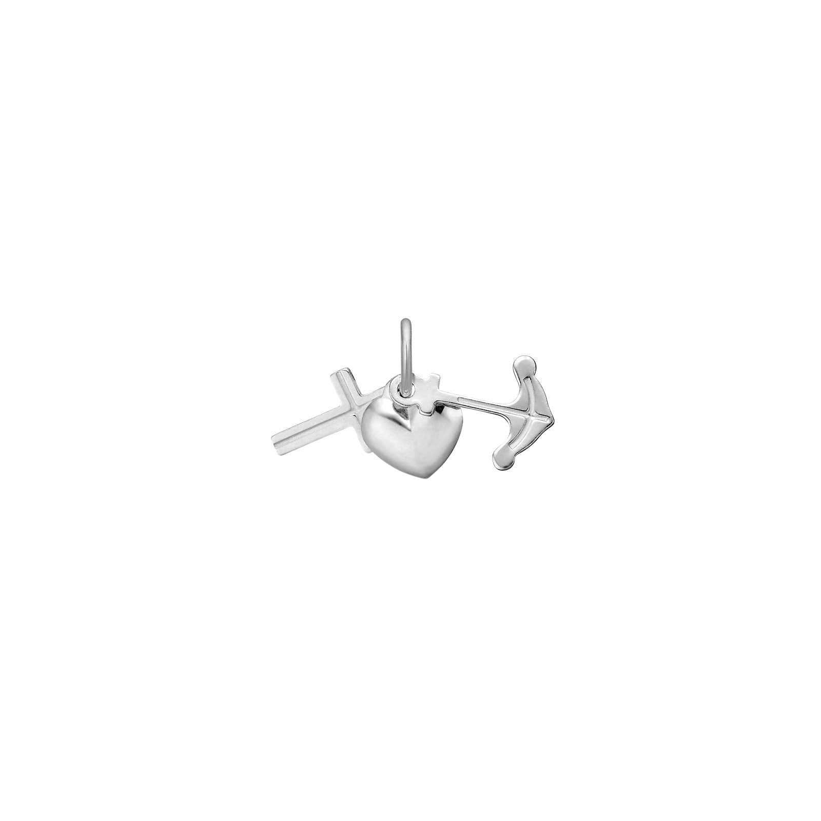 Rhod. sølvvedhæng/charm tro,håb,kær 10mm