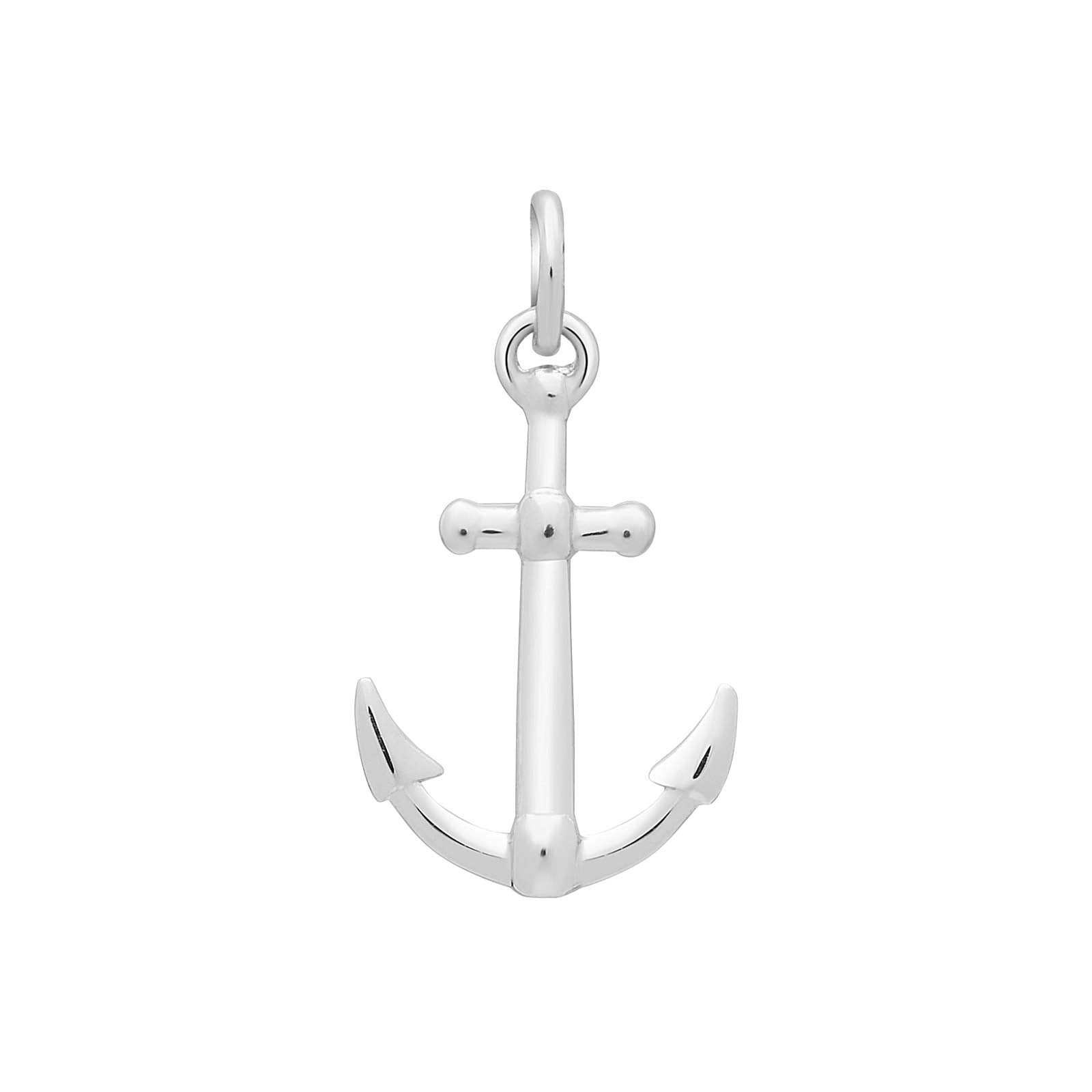 Rhod. sølvvedhæng/charm anker