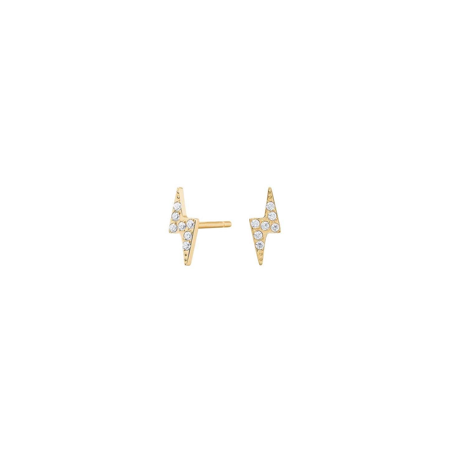 Titanium ørestikker forgyldt lyn m cz