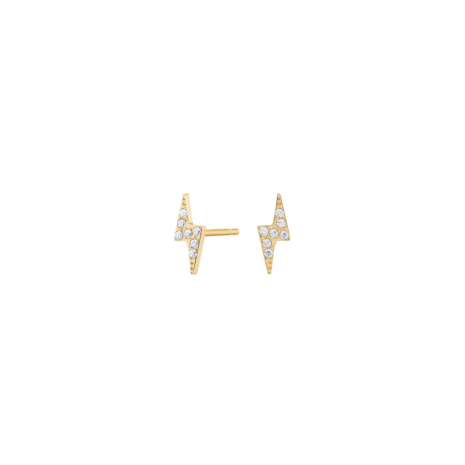 Titanium ørestikker forgyldt lyn m cz