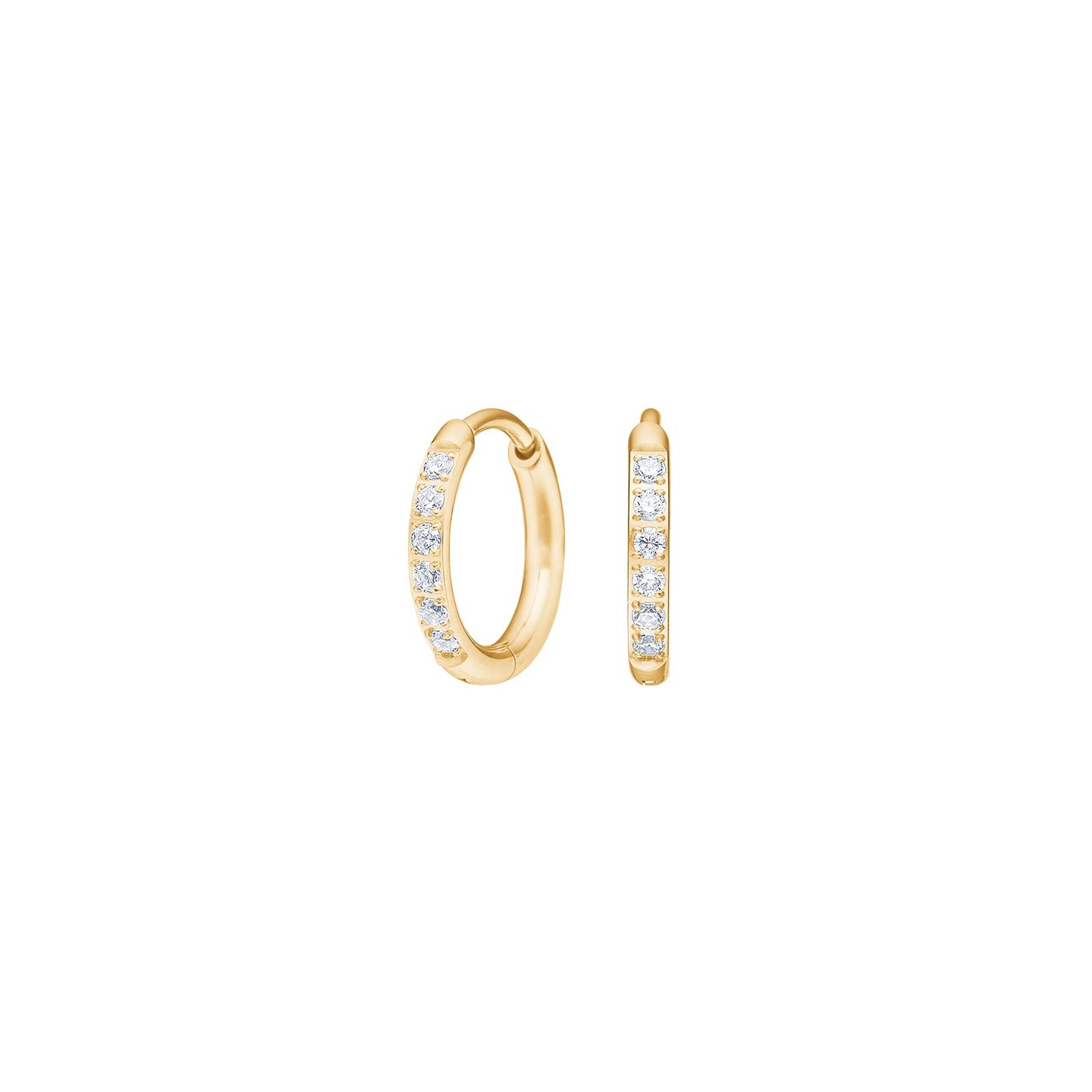 Titanium creoler forgyldt 12mm m cz