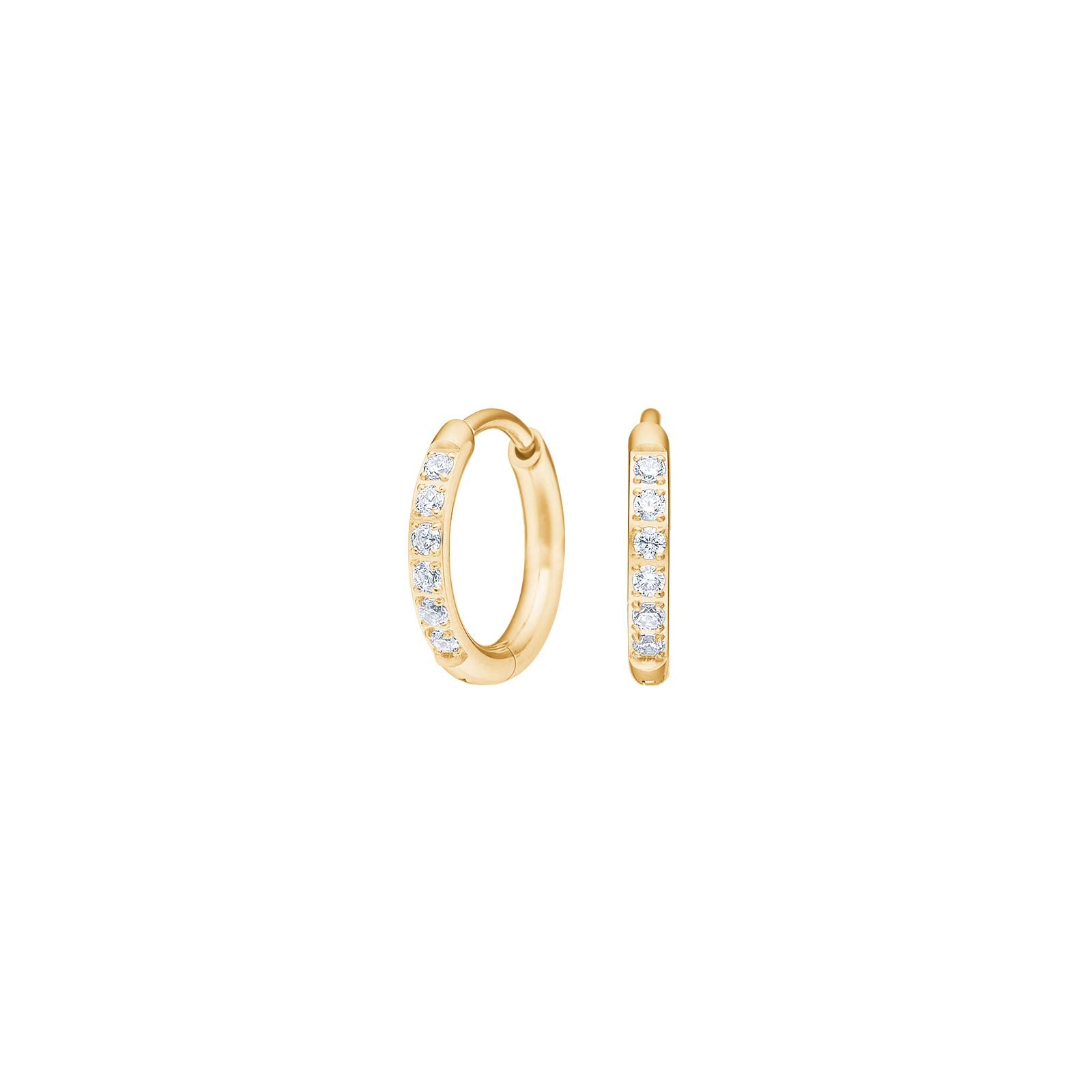 Titanium creoler forgyldt 12mm m cz