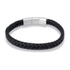 Læderarmbånd med stål - 8496