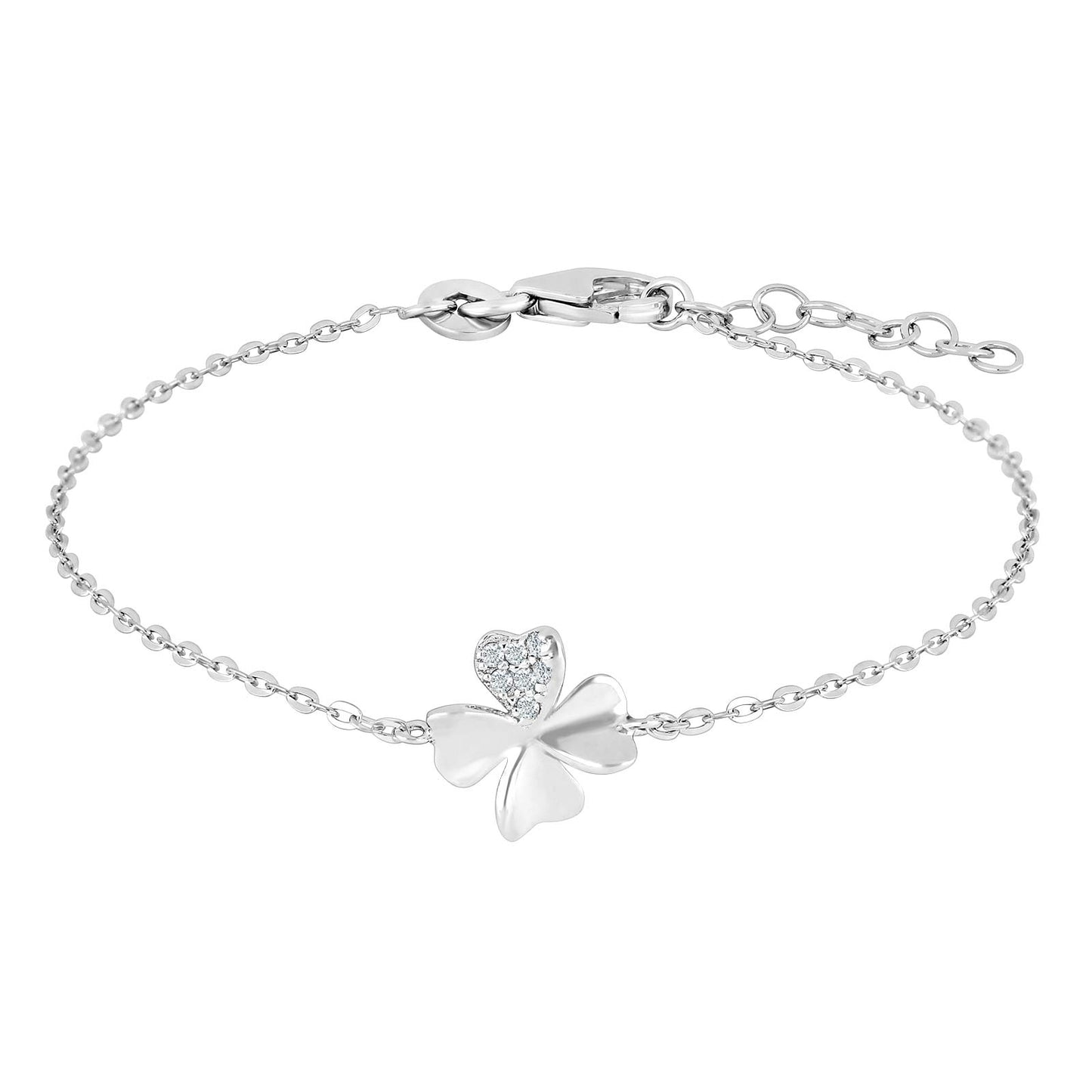 Joanlinor sølv firkløver armbånd - 80451130900