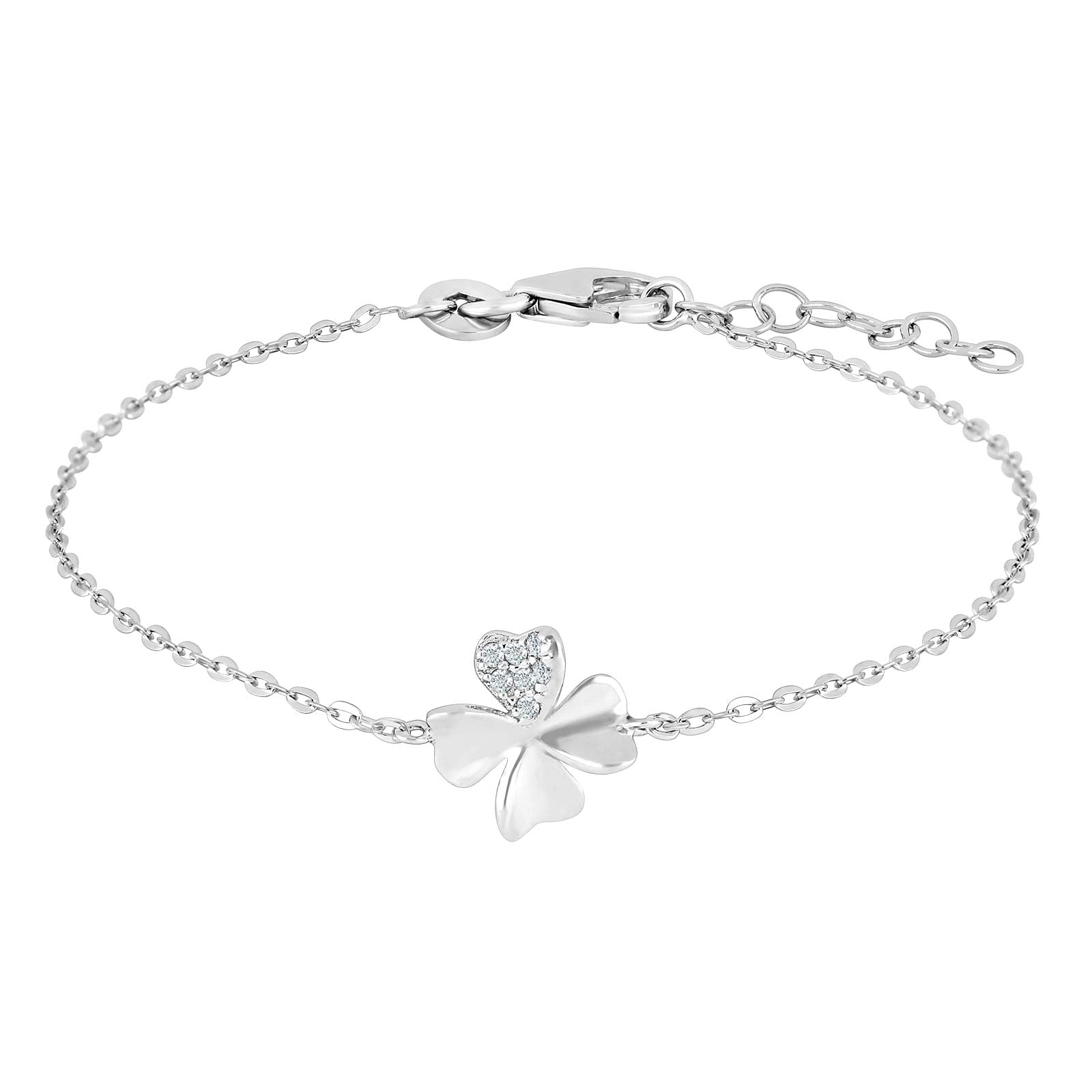 Joanlinor sølv firkløver armbånd - 80451130900