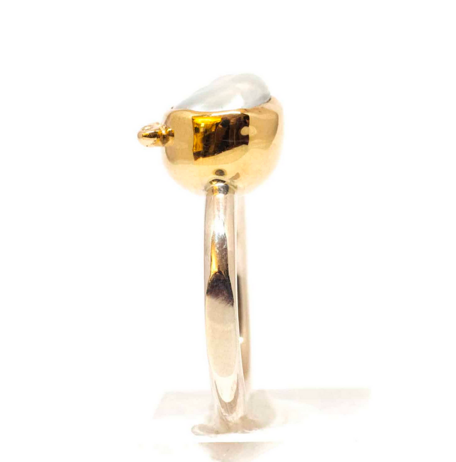 Athena ring med ferskvandsperle og brillanter