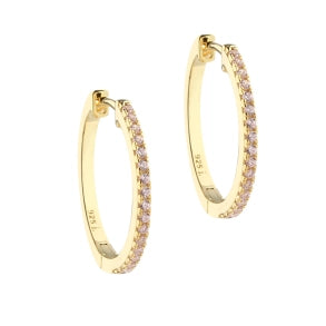 Aqua dulce Rose Raya 20mm creoler forgyldt sølv - 5787
