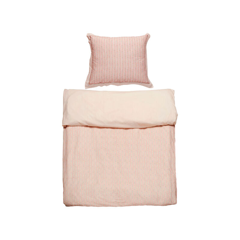 Dyne- og pudebetræk sæt Summer Stripe Peach - 4133