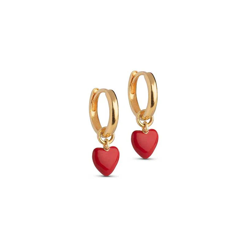 Enamel Amore øreringe RED - E376G