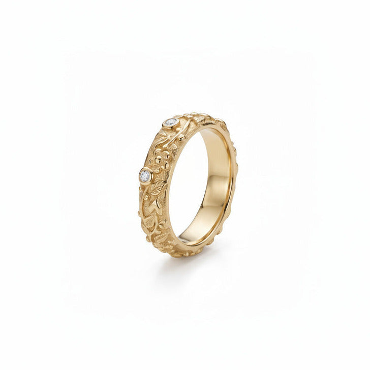 Hjerteranke ring 14kt m. brillianter - 15002D006