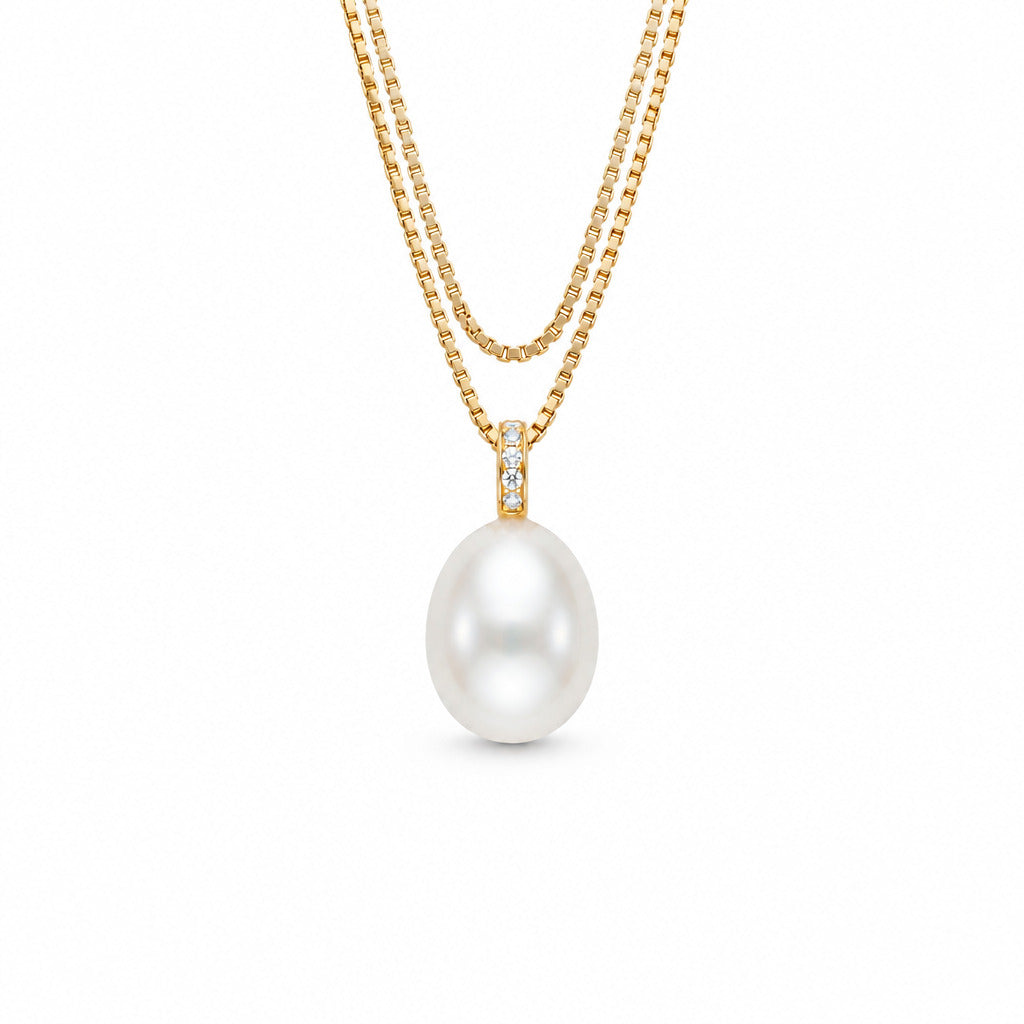 14kt brilliant perlevedhæng 0,02ct - 25FVP10