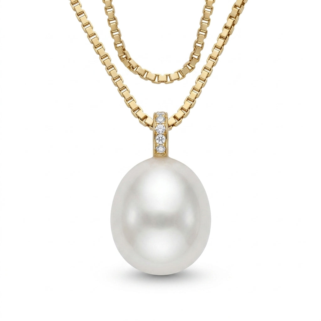 14kt brilliant perlevedhæng 0,02ct - 25FVP10