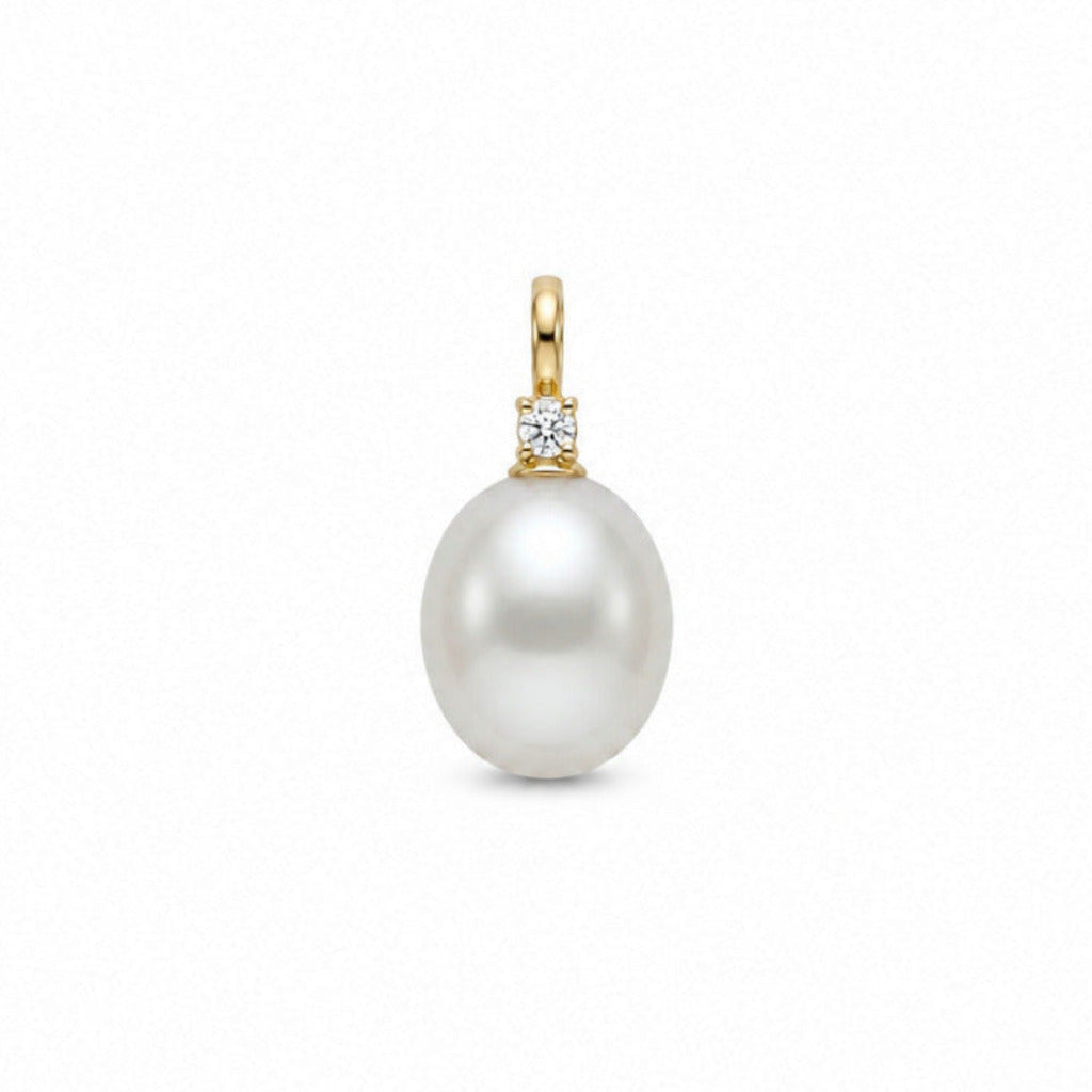 Perlevedhæng 14kt m. brilliant 0,03ct - 25FVP9510003
