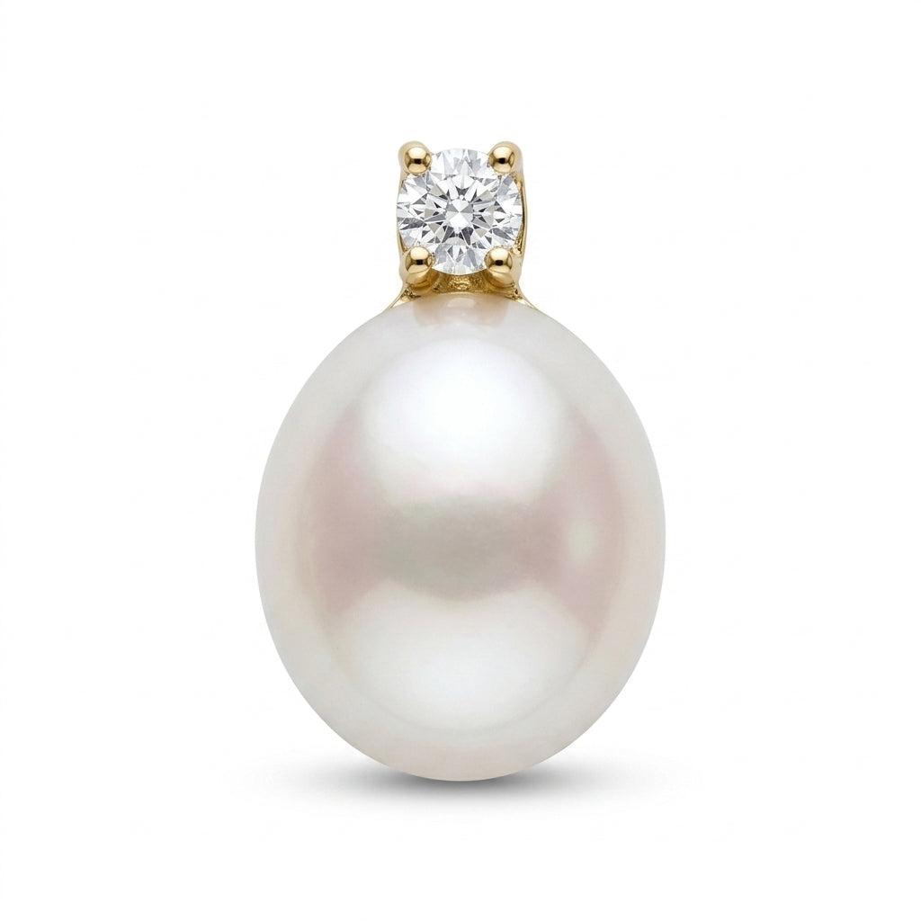 Perlevedhæng 14kt m. brilliant 0,10ct - 25FVP9510