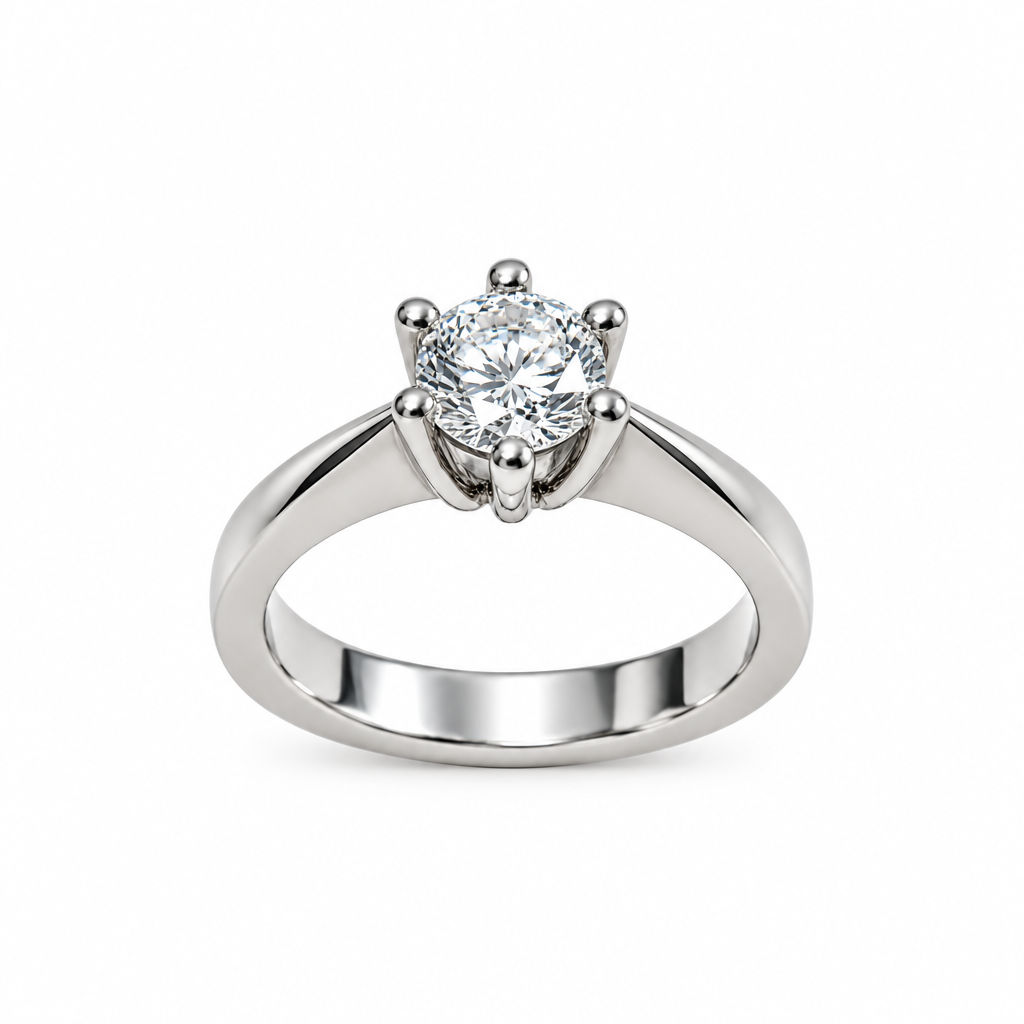 Solitaire diamant ring i 14kt hvidguld m. 0,70ct diamant- 16013D70