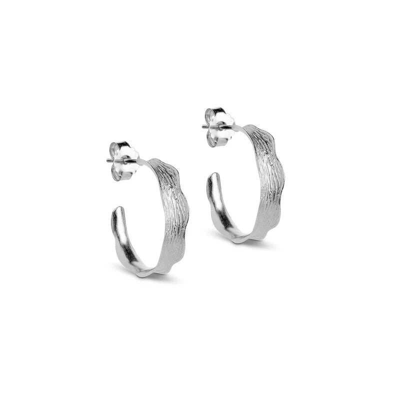 Enamel Ane creoler små 20mm sølv - E289S
