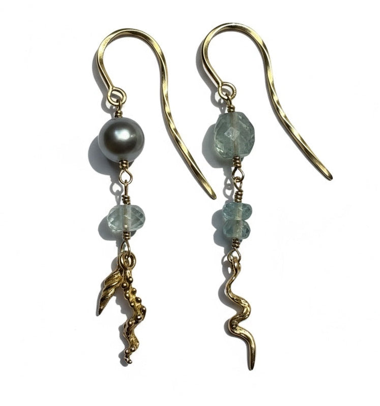 Akvamarin øreringe - 25025PA