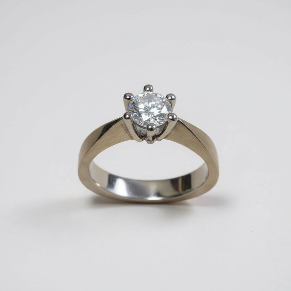 Solitaire diamant ring i 14kt hvidguld m. 0,70ct diamant- 16013D70