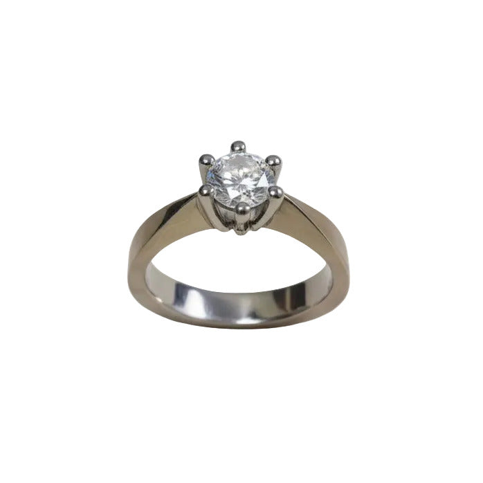 Solitaire diamant ring i 14kt hvidguld m. 0,70ct diamant- 16013D70