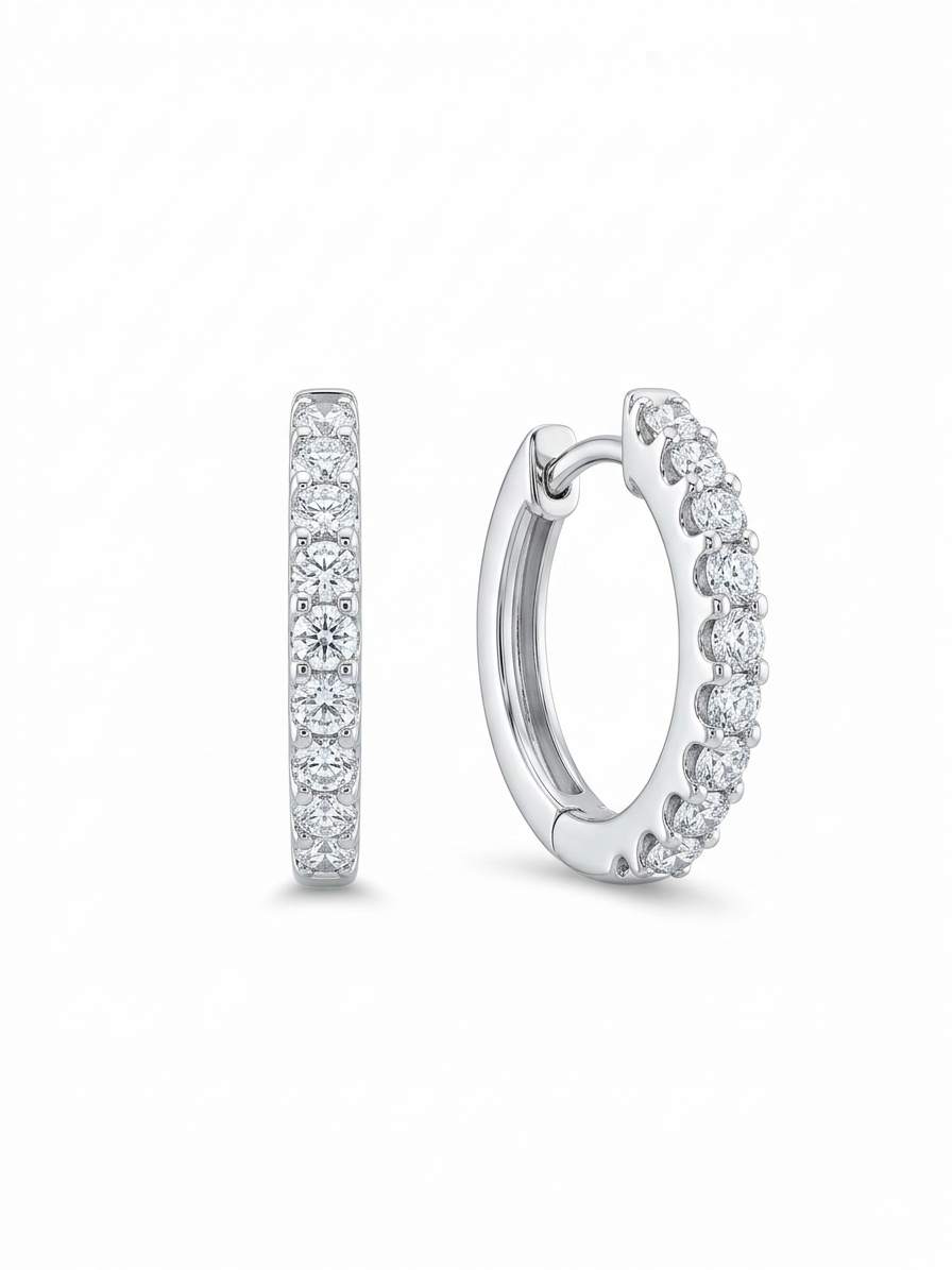 Brillantcreol - 18 kt hvidguld, 0,38ct
