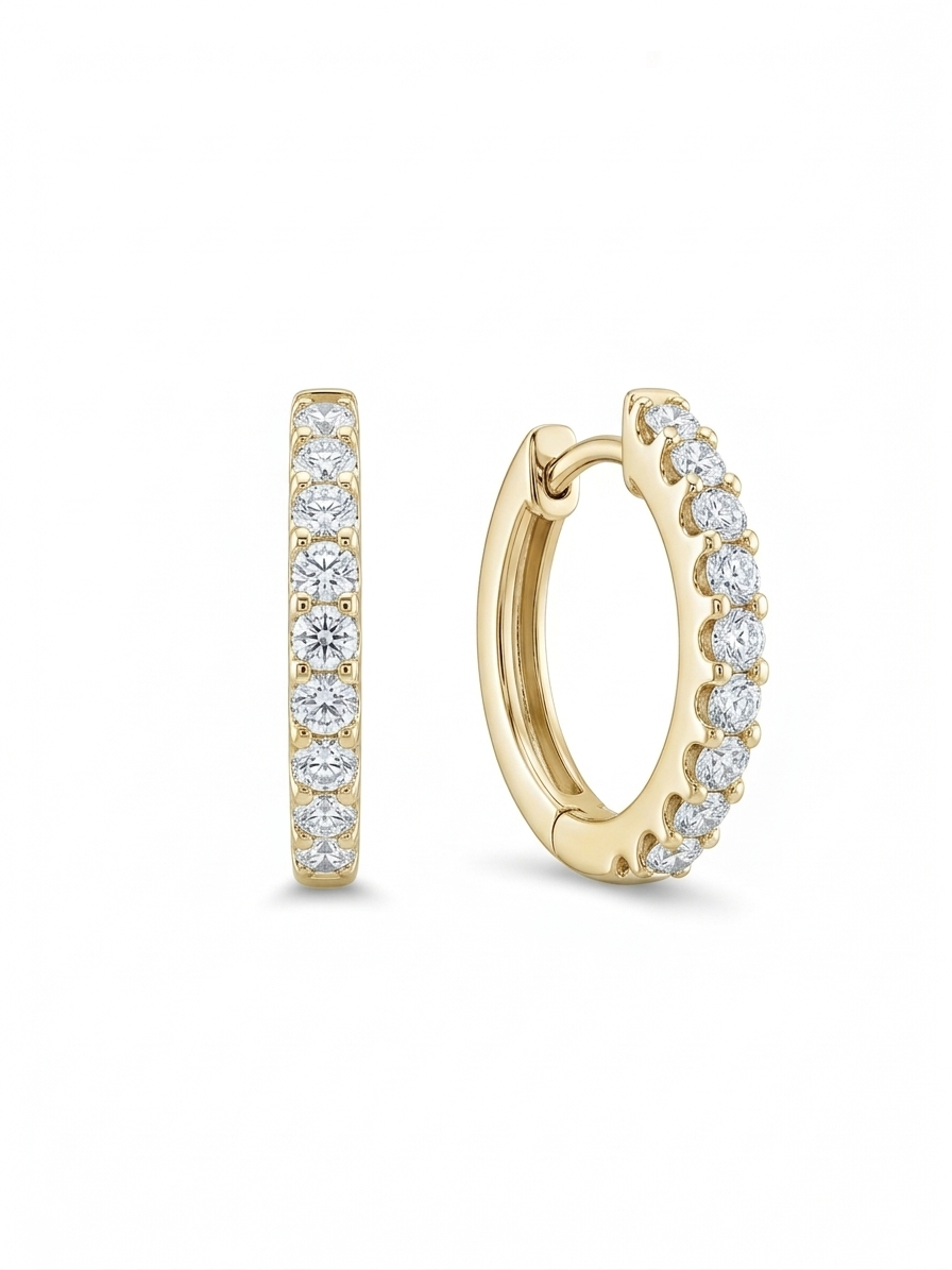 Brillant creoler 18 kt guld med 0,38ct TW/SI