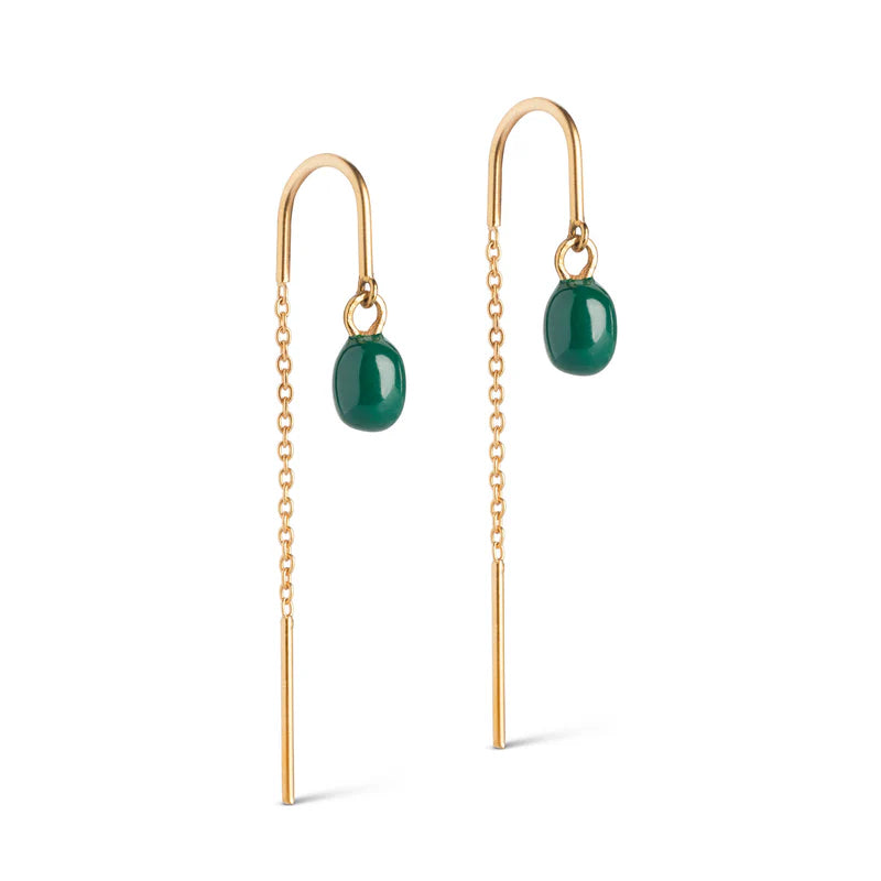 Enamel Eleanor øreringe Petrol Green - E280GM