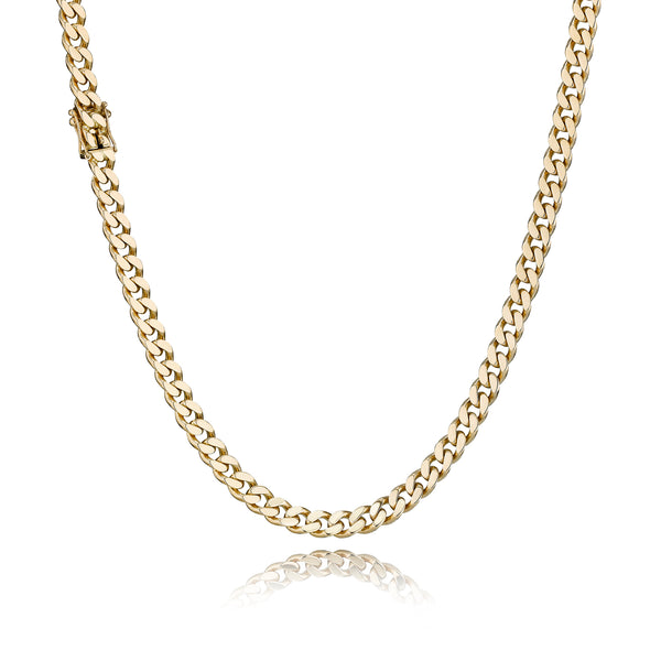 Panser facet halskæde 14 kt guld - P14