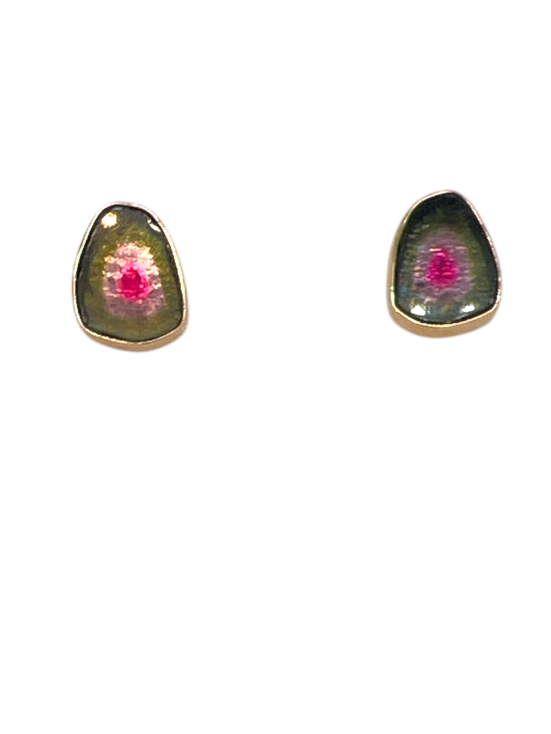 Ørestikker i 14kt guld med turmalin