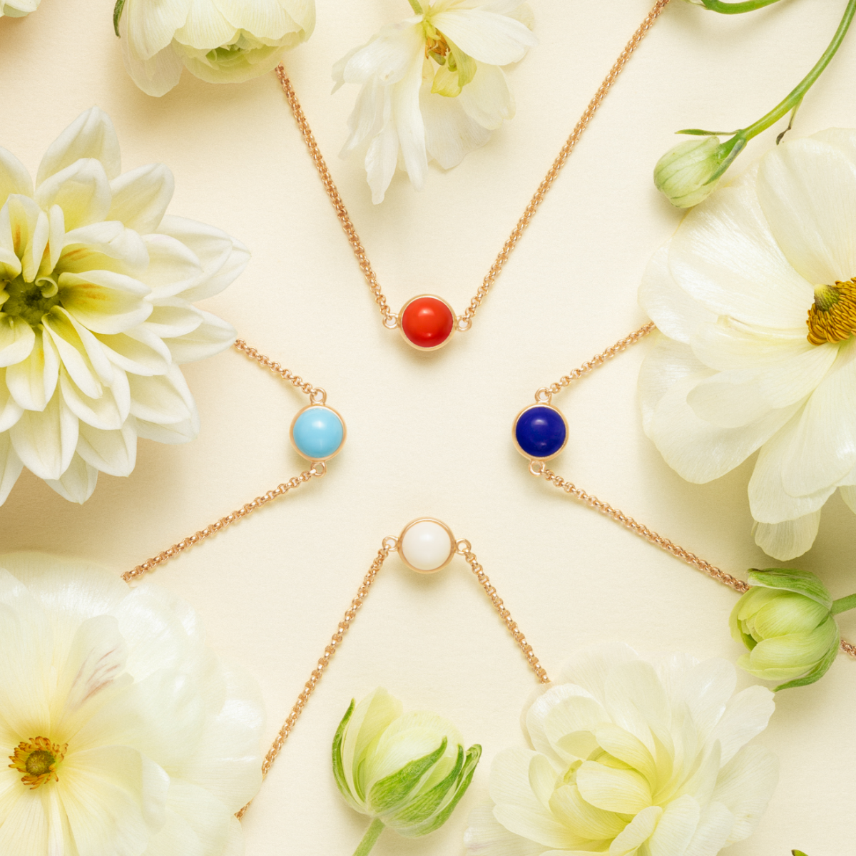 Julie Sandlau Armbånd rød koral krystal - BR258GD