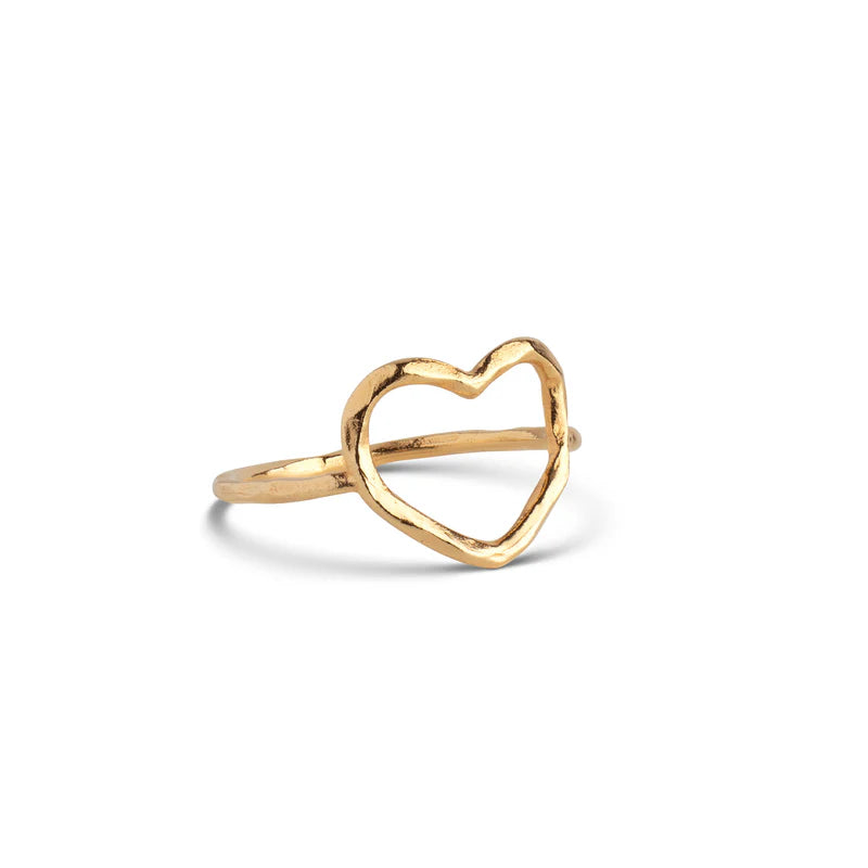 Enamel Organic Heart ring forgyldt sølv - R87GM