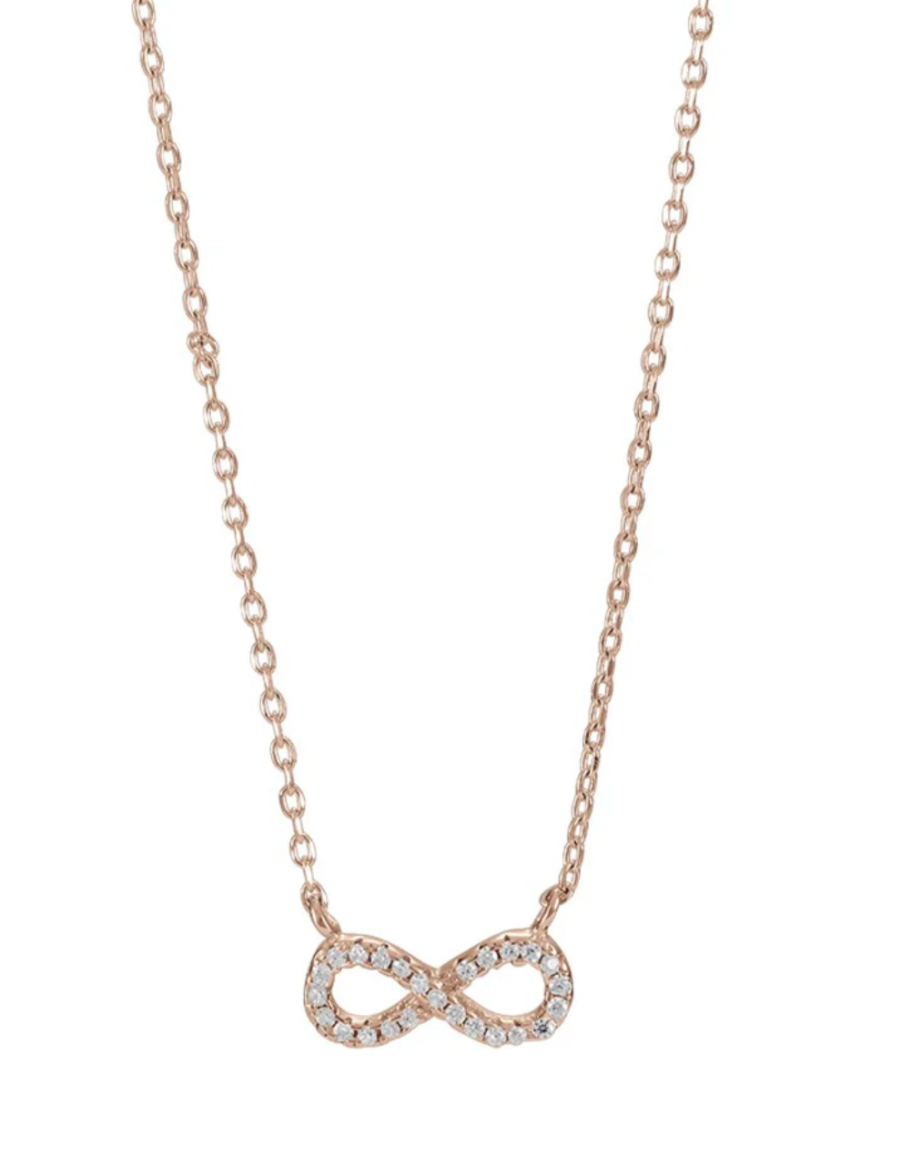 Rosa forgyldt sølv halskæde med AGNANOR vedhæng m. cz