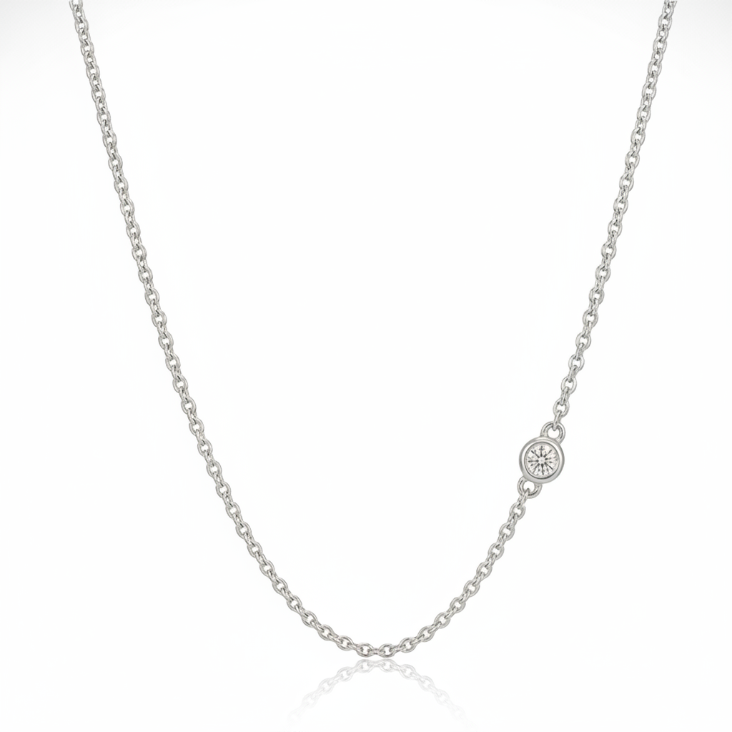 Vedhæng i hvidguld m. 0,03ct brillant - 36004D03