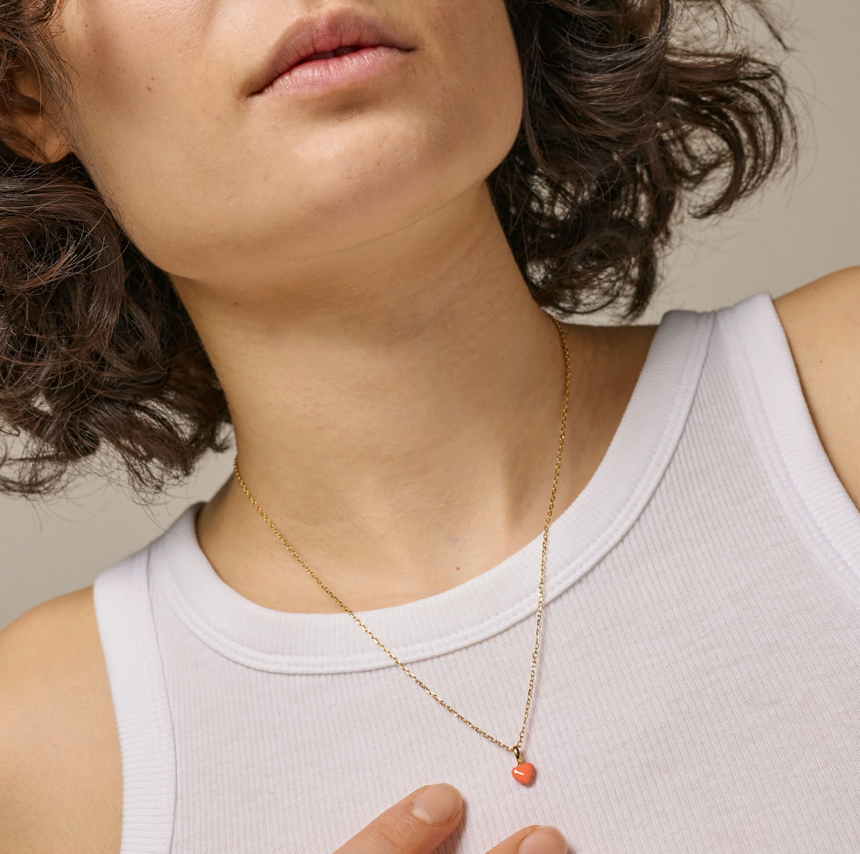 Enamel Amore halskæde Light Coral - N127G