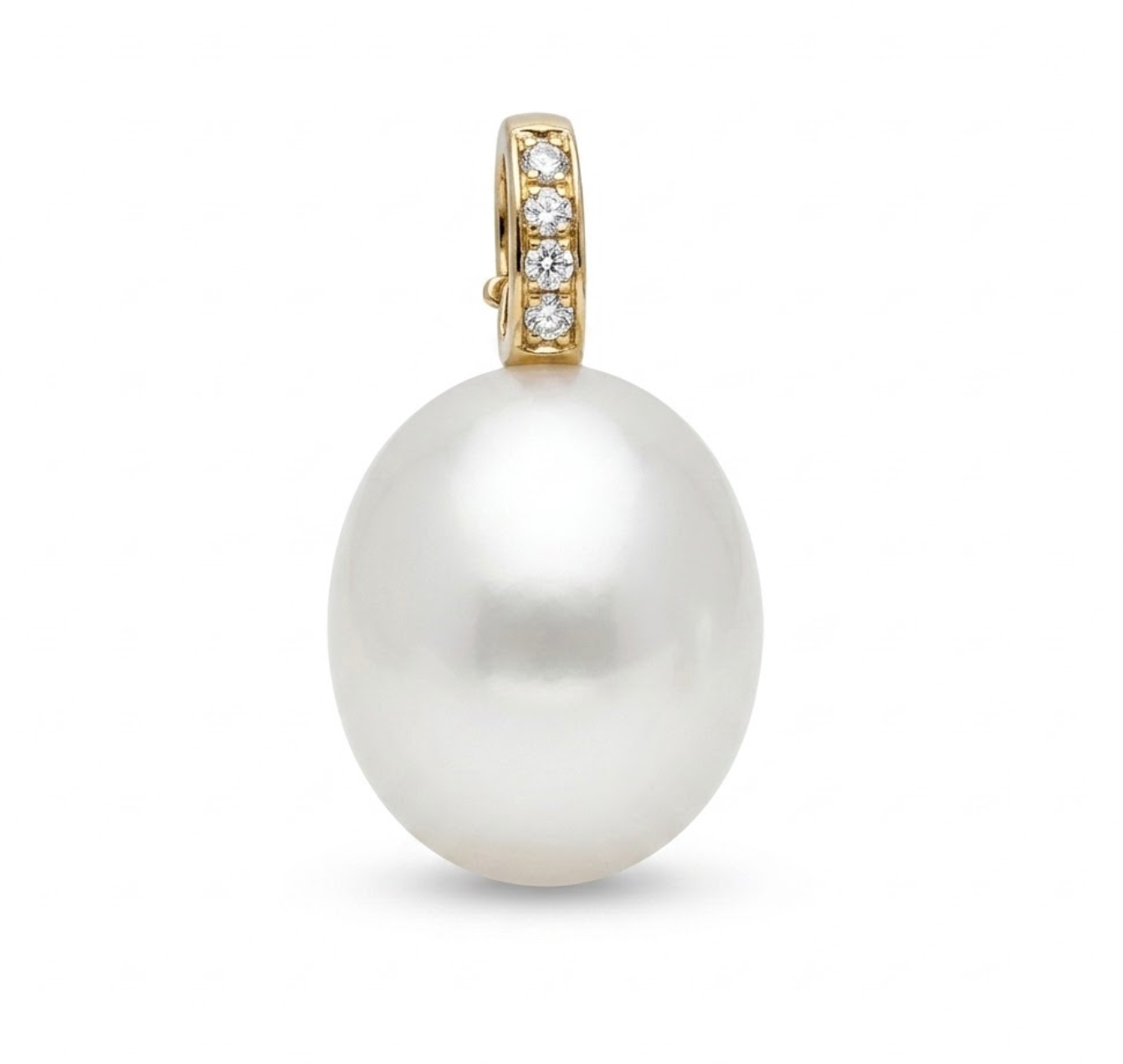 14kt perlevedhæng m. brillianter 0,006ct - 25FVP0006