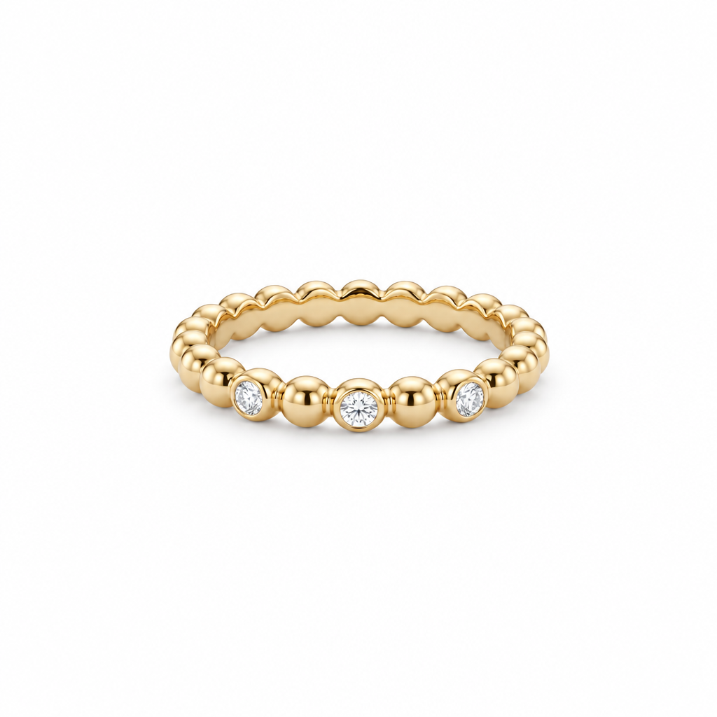 14kt  Kuglering m. brillianter - 15025D03