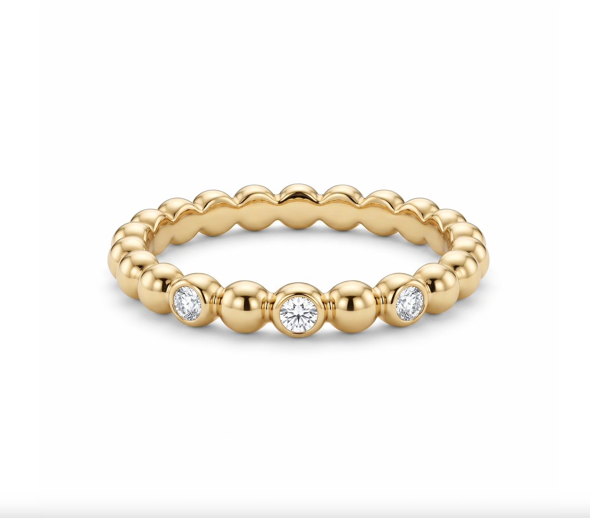 14kt  Kuglering m. brillianter - 15025D03